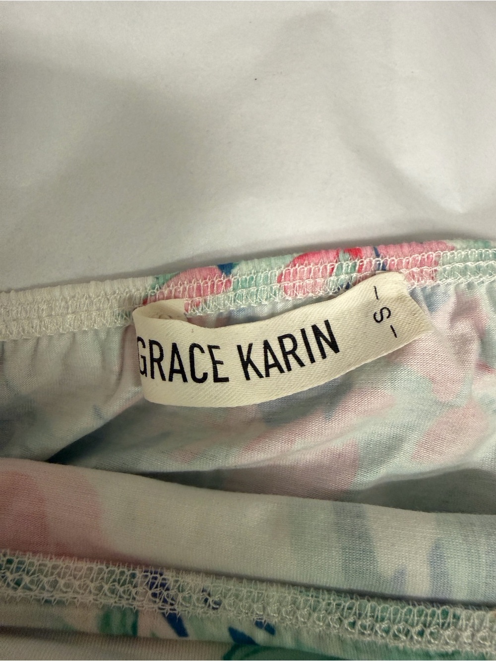 Grace Karin Strapless Floral Maxi Dress in Cream, Pink, Green - Picture 5 of 5